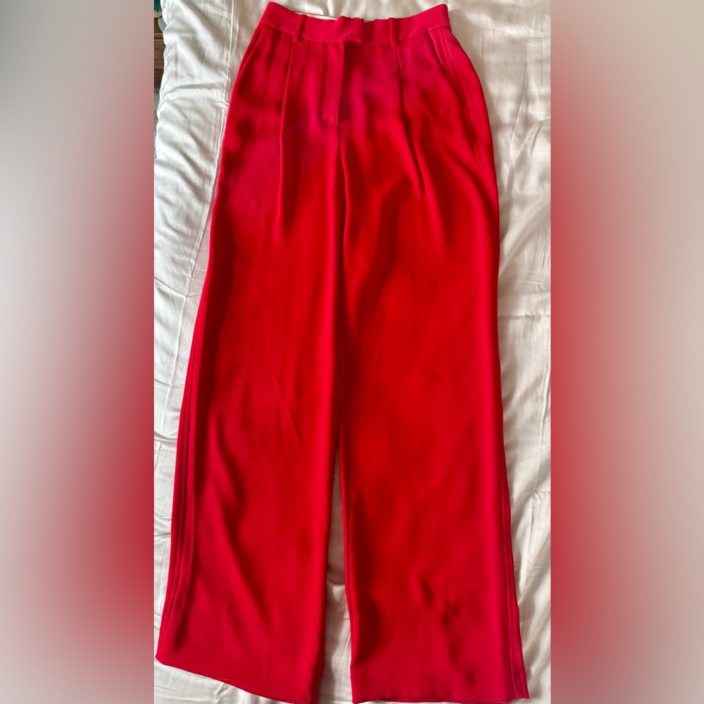 Aritzia Babaton Women’s Flowing Red Wide-Leg Pants